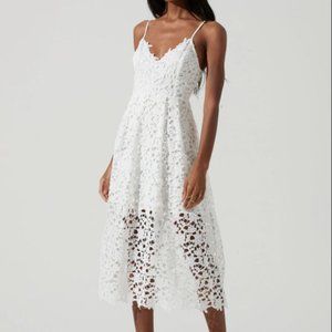WHITE LACE A LINE MIDI DRESS - Astr the Label